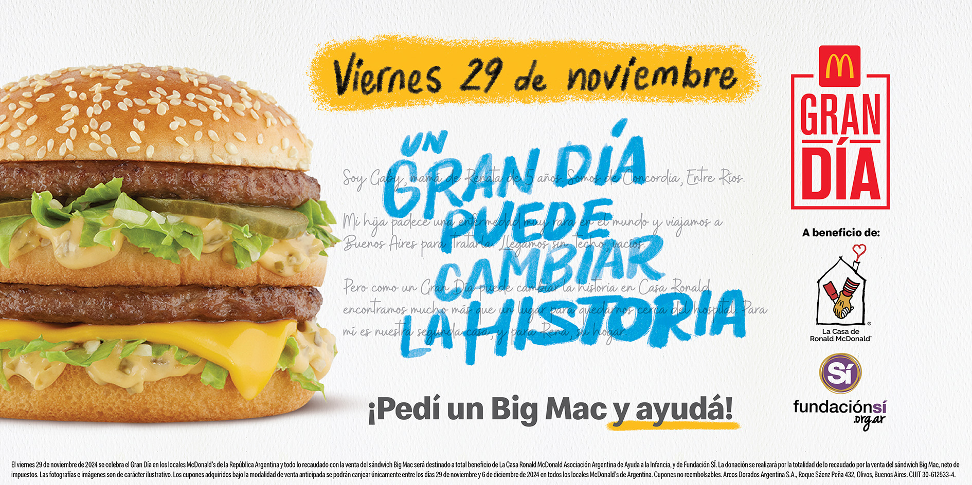 McDonald’s impulsa un nuevo “Gran día” para ayudar a dos fundaciones