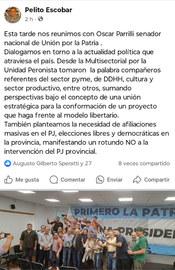 Lalo Arguibel sobre el PJ: “Pelito y la Multisectorial no pinchan ni cortan” imagen-8